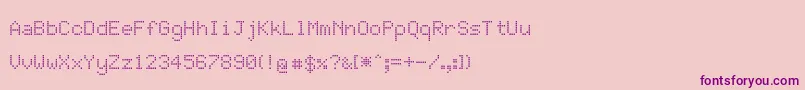 JdLcdRounded Font – Purple Fonts on Pink Background