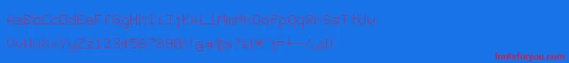 JdLcdRounded Font – Red Fonts on Blue Background