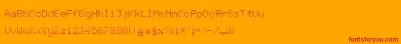 JdLcdRounded Font – Red Fonts on Orange Background