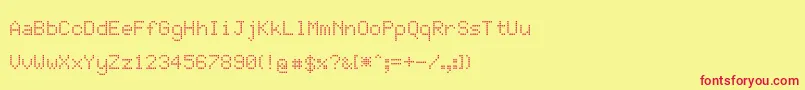 JdLcdRounded Font – Red Fonts on Yellow Background
