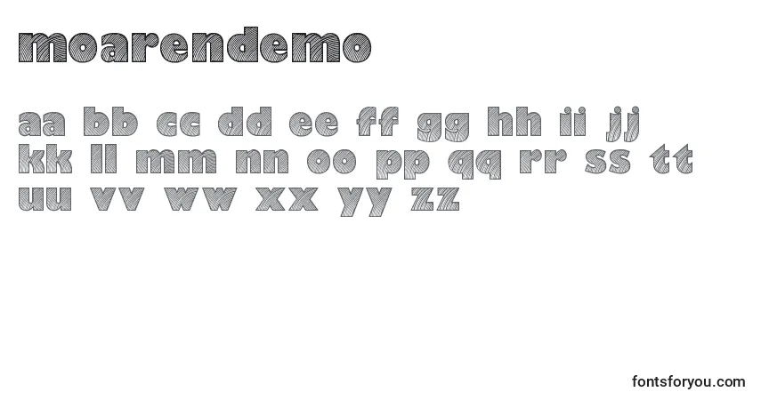 Moarendemo-fontti – aakkoset, numerot, erikoismerkit