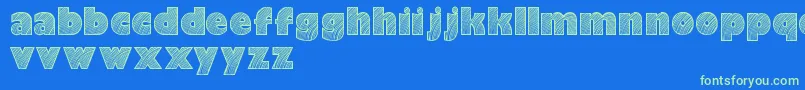 Moarendemo Font – Green Fonts on Blue Background