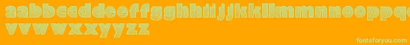 Moarendemo Font – Green Fonts on Orange Background