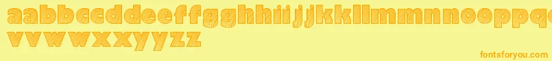 Moarendemo Font – Orange Fonts on Yellow Background