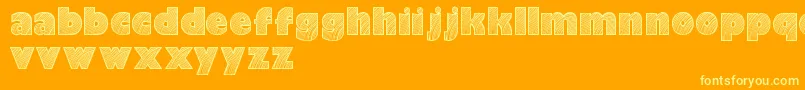 Moarendemo-fontti – keltaiset fontit oranssilla taustalla