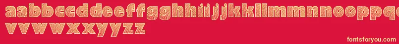 Moarendemo-fontti – keltaiset fontit punaisella taustalla