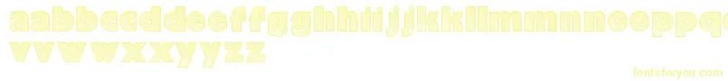 フォントMoarendemo – 白い背景に黄色の文字