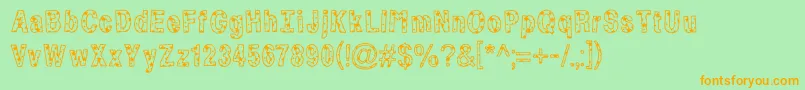 Bystar-Schriftart – Orangefarbene Schriften auf grünem Hintergrund