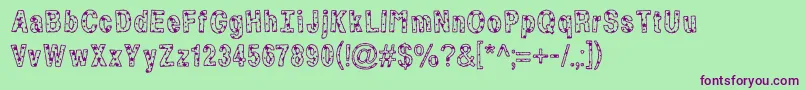 Bystar-Schriftart – Violette Schriften auf grünem Hintergrund