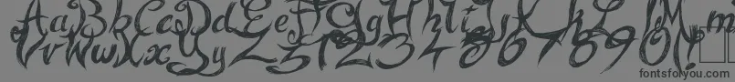 FairyStrange-Schriftart – Schwarze Schriften auf grauem Hintergrund