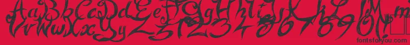 FairyStrange Font – Black Fonts on Red Background