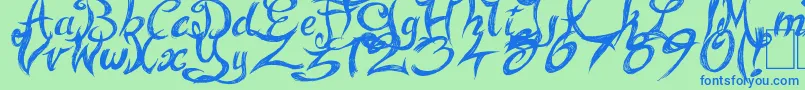 FairyStrange Font – Blue Fonts on Green Background