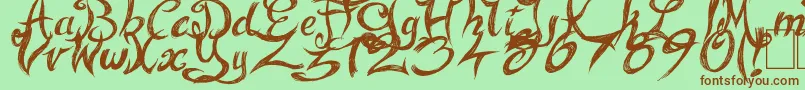 FairyStrange Font – Brown Fonts on Green Background