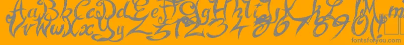 FairyStrange Font – Gray Fonts on Orange Background