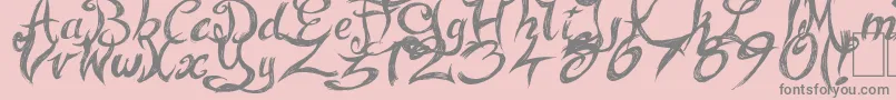 FairyStrange Font – Gray Fonts on Pink Background