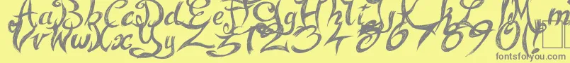 FairyStrange Font – Gray Fonts on Yellow Background