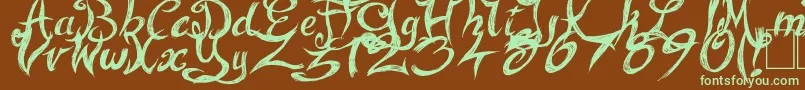 Шрифт FairyStrange – зелёные шрифты на коричневом фоне