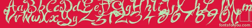 FairyStrange Font – Green Fonts on Red Background