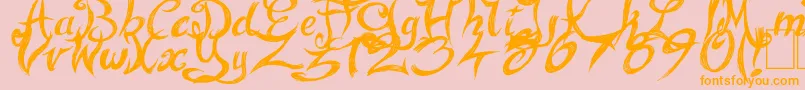 FairyStrange Font – Orange Fonts on Pink Background