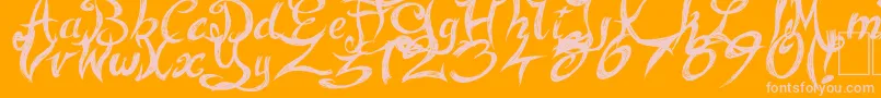 FairyStrange Font – Pink Fonts on Orange Background