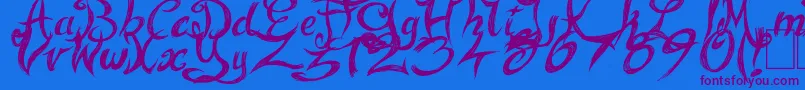 FairyStrange Font – Purple Fonts on Blue Background
