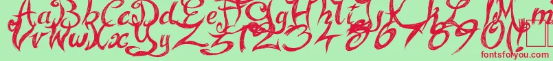 FairyStrange Font – Red Fonts on Green Background