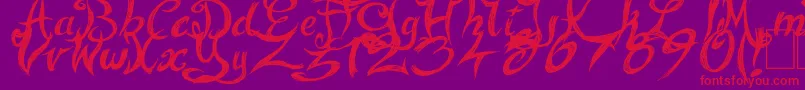 FairyStrange Font – Red Fonts on Purple Background