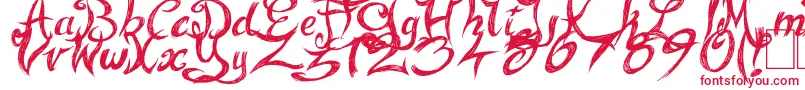 FairyStrange Font – Red Fonts on White Background