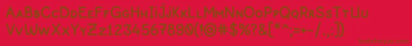 Pekkomiksans Font – Brown Fonts on Red Background