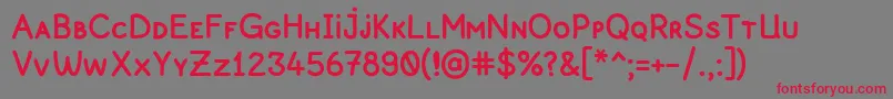 Pekkomiksans Font – Red Fonts on Gray Background