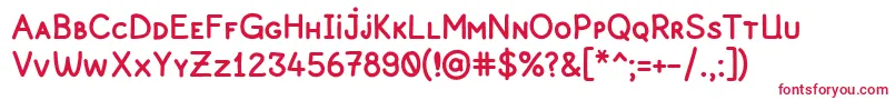 フォントPekkomiksans – 白い背景に赤い文字