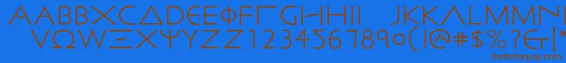 Malatestian Font – Brown Fonts on Blue Background