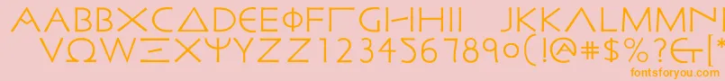 Więcej informacji o czcionce Malatestian Czcionka Malatestian – pomarańczowe czcionki na różowym tle
