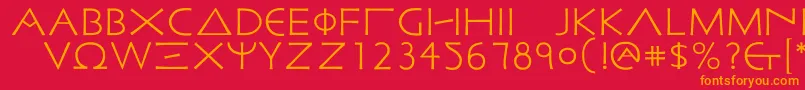 Malatestian Font – Orange Fonts on Red Background