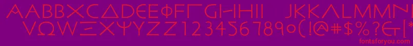 Malatestian-fontti – punaiset fontit violetilla taustalla