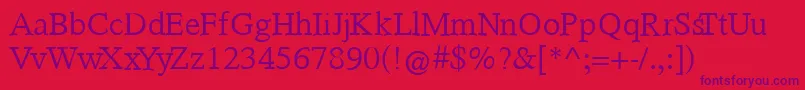 Touch Font – Purple Fonts on Red Background
