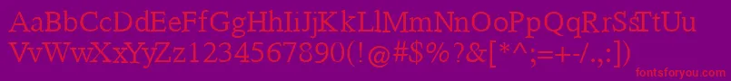 Touch Font – Red Fonts on Purple Background