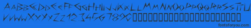 フォントBizarre – 黒い文字の青い背景