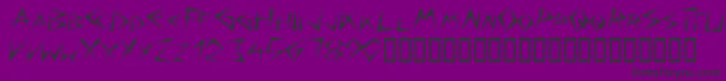 Bizarre-fontti – mustat fontit violetilla taustalla