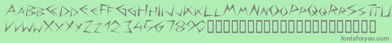 フォントBizarre – 緑の背景に灰色の文字