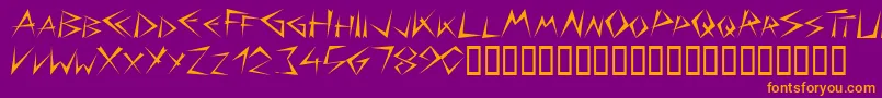 Bizarre Font – Orange Fonts on Purple Background