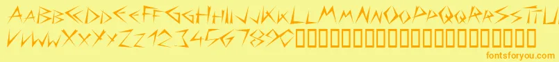 Bizarre Font – Orange Fonts on Yellow Background