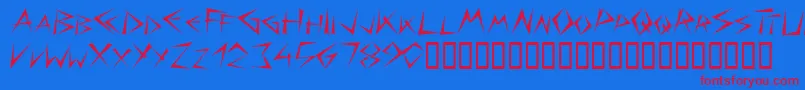 Bizarre Font – Red Fonts on Blue Background