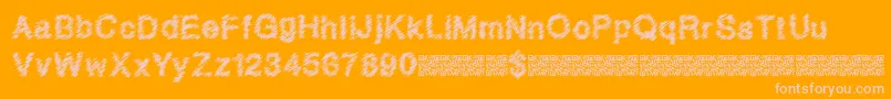 Quickscratch-Schriftart – Rosa Schriften auf orangefarbenem Hintergrund