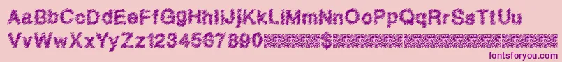 Quickscratch-Schriftart – Violette Schriften auf rosa Hintergrund