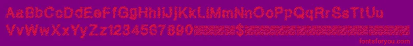 Quickscratch Font – Red Fonts on Purple Background