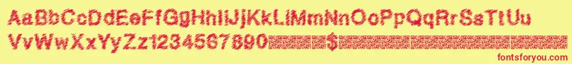 Quickscratch Font – Red Fonts on Yellow Background