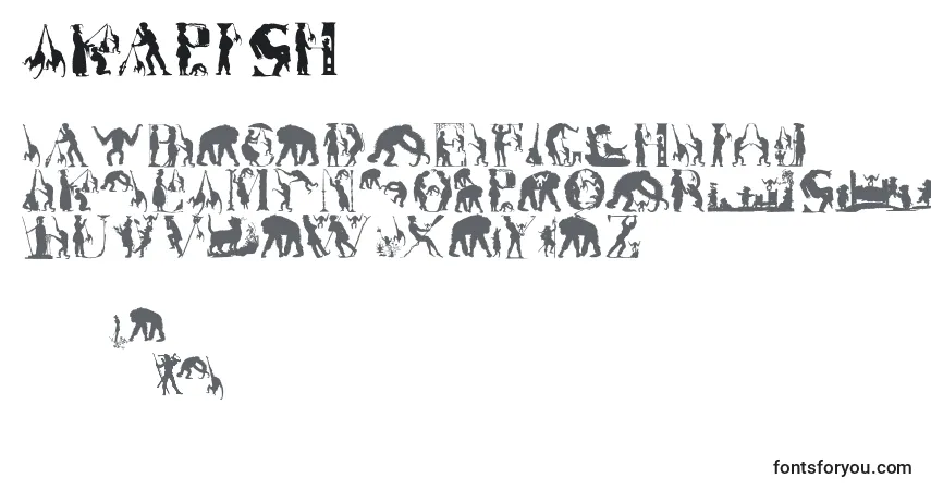 Schriftart Mkapish – Alphabet, Zahlen, spezielle Symbole