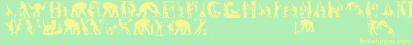 Mkapish Font – Yellow Fonts on Green Background