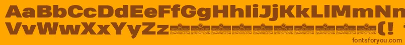 HeadingProWideBlackTrial Font – Brown Fonts on Orange Background
